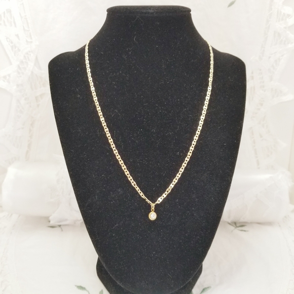 Clear Stone Choker. 14K Gold Plated. New - Picture 4 of 5